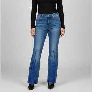 Women’s Christian Daniel Flame Embellished Women's Jeans Size 15/16